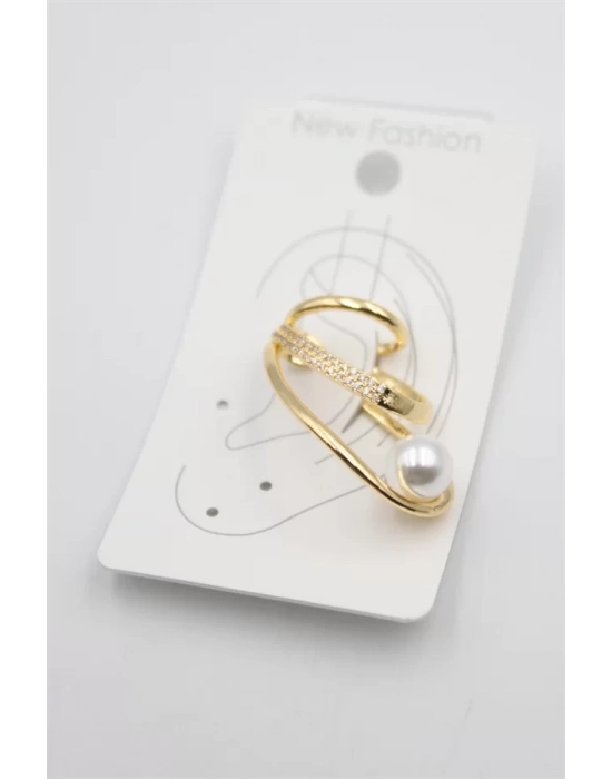 Taşlı Kıkırdak Küpe - Altın