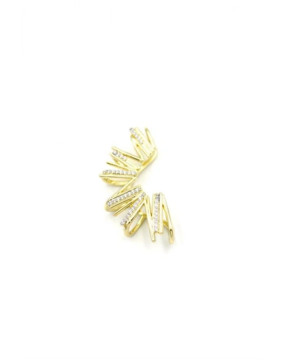 Taşlı  Kıkırdak Küpe - Altın