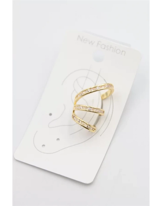 Taşlı Kıkırdak Küpe - Altın