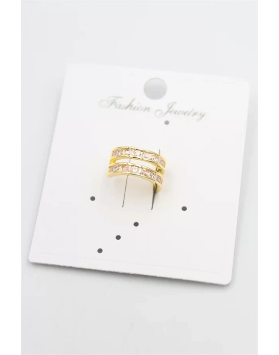 Taşlı Kıkırdak Küpe - Altın