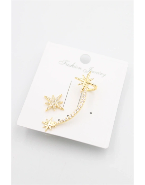 Taşlı Kıkırdak Küpe - Altın