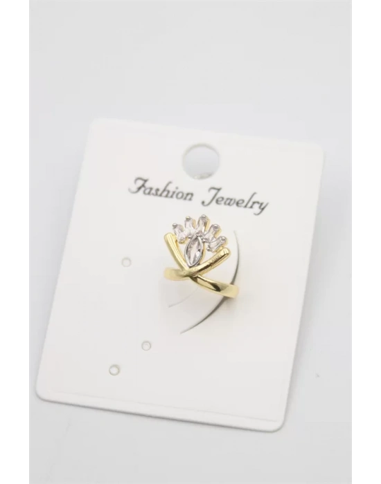 Taşlı Kıkırdak Küpe - Altın