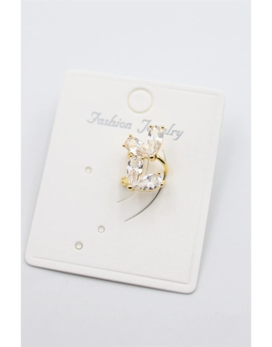 Taşlı Kıkırdak Küpe - Altın