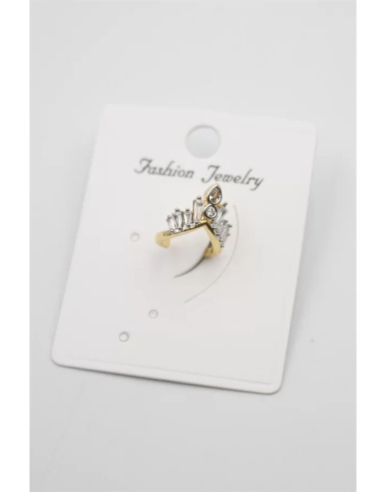 Taşlı Kıkırdak Küpe - Altın