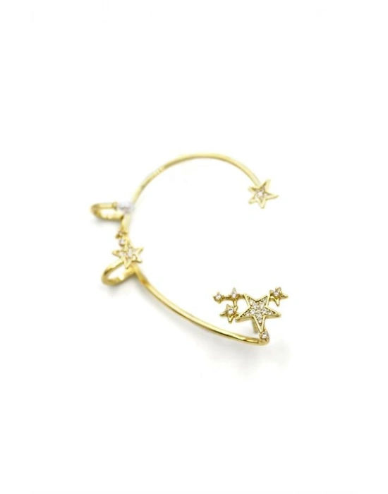 Taşlı Kıkırdak Küpe - Altın