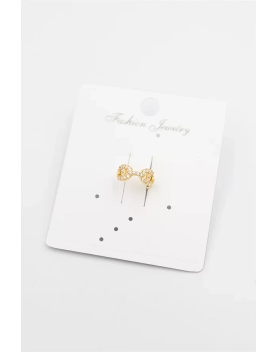 Taşlı Kıkırdak Küpe - Altın