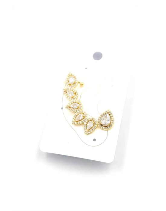 Taşlı Kıkırdak Küpe - Altın