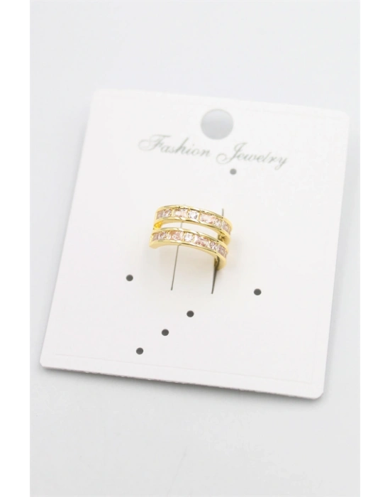 Taşlı Kıkırdak Küpe - Altın