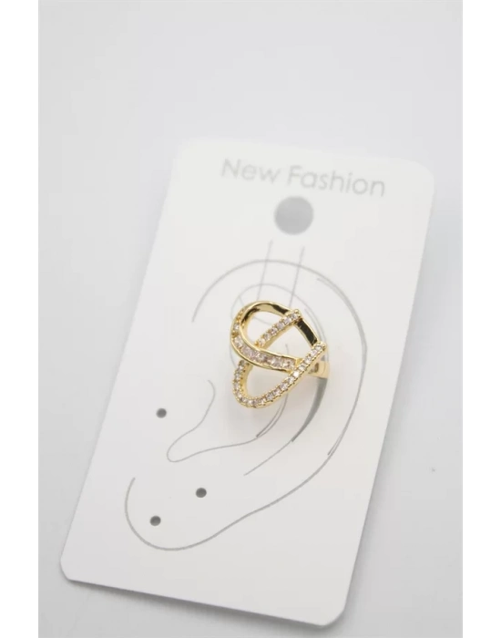 Taşlı Kıkırdak Küpe - Altın