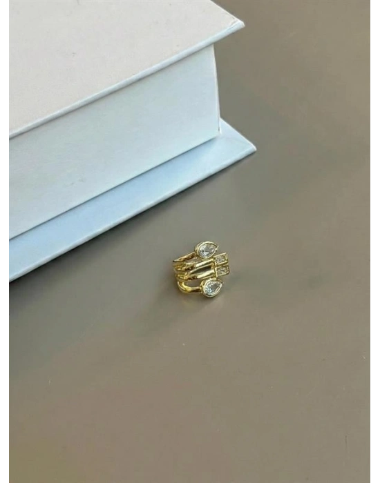 Taşlı Kıkırdak Küpe - Altın