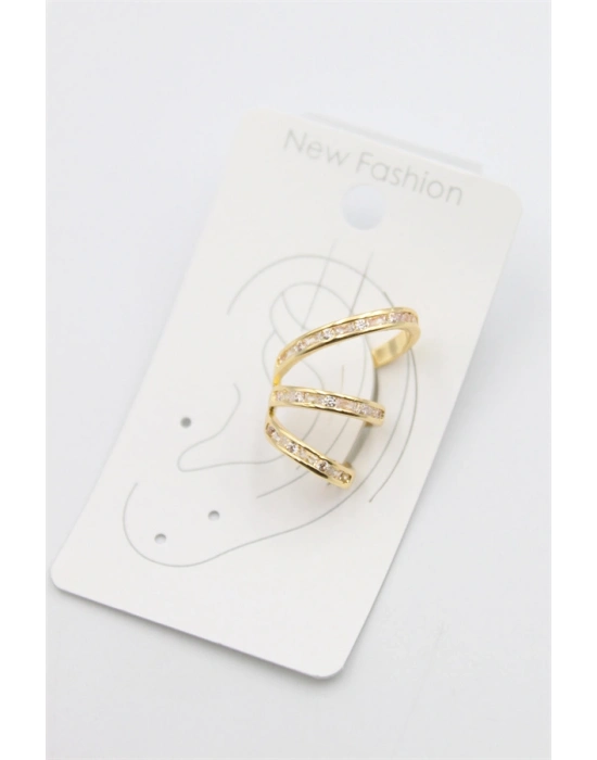 Taşlı Kıkırdak Küpe - Altın