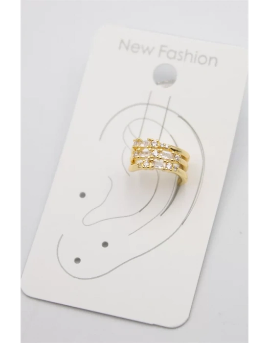 Taşlı Kıkırdak Küpe - Altın