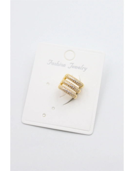 Taşlı Kıkırdak Küpe - Altın