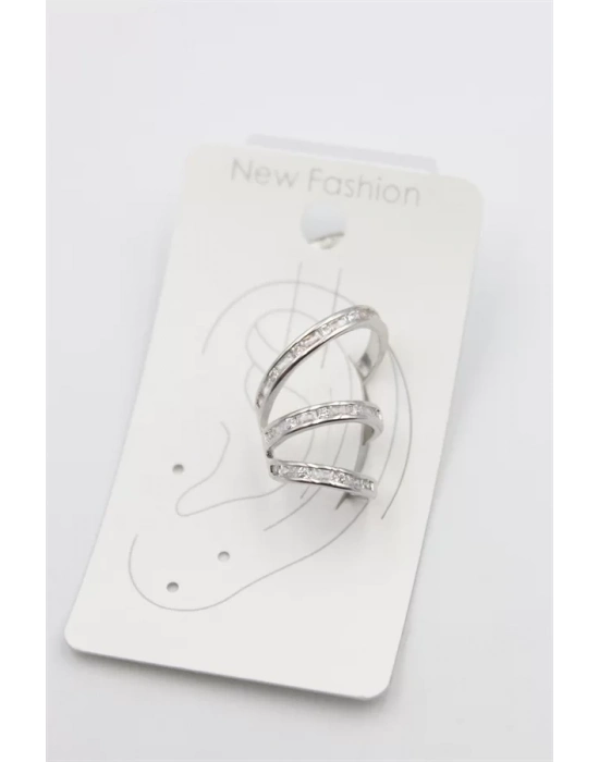 Taşlı Kıkırdak Küpe - Gümüş