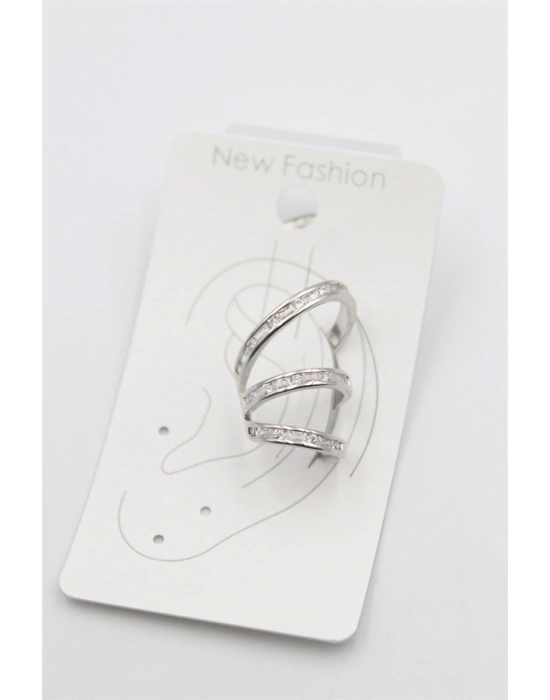 Taşlı Kıkırdak Küpe - Gümüş