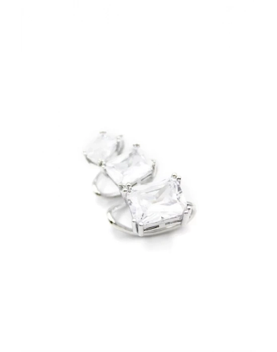 Taşlı Kıkırdak Küpe - Gümüş