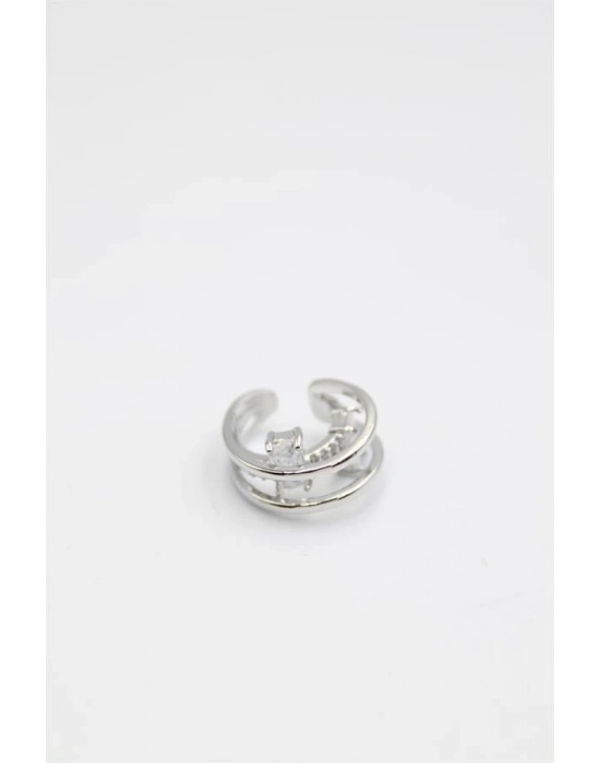 Taşlı Kıkırdak Küpe - Gümüş