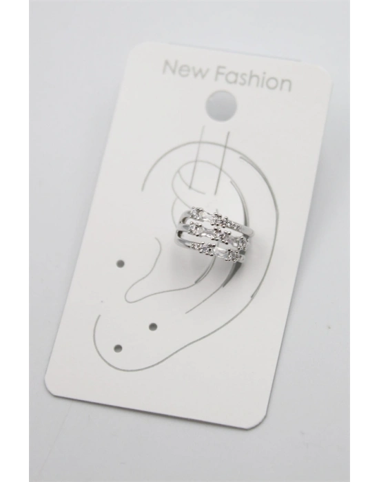 Taşlı Kıkırdak Küpe - Gümüş