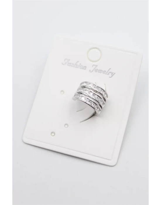 Taşlı Kıkırdak Küpe - Gümüş