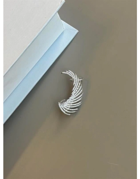 Taşlı Kıkırdak Küpe - Gümüş