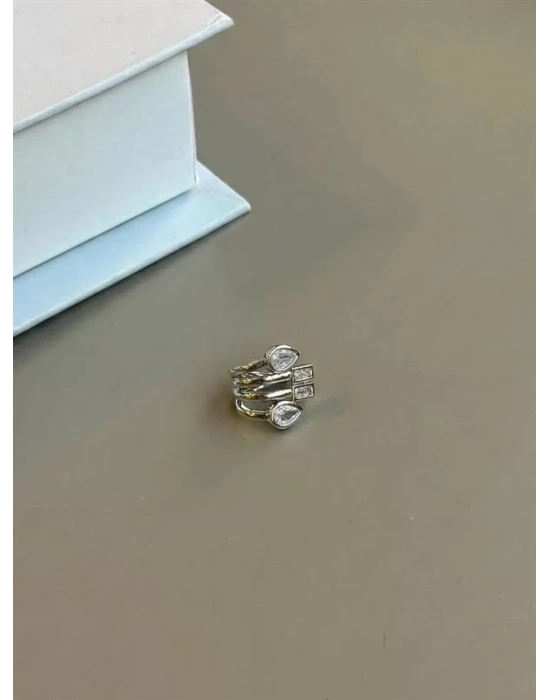 Taşlı Kıkırdak Küpe - Gümüş