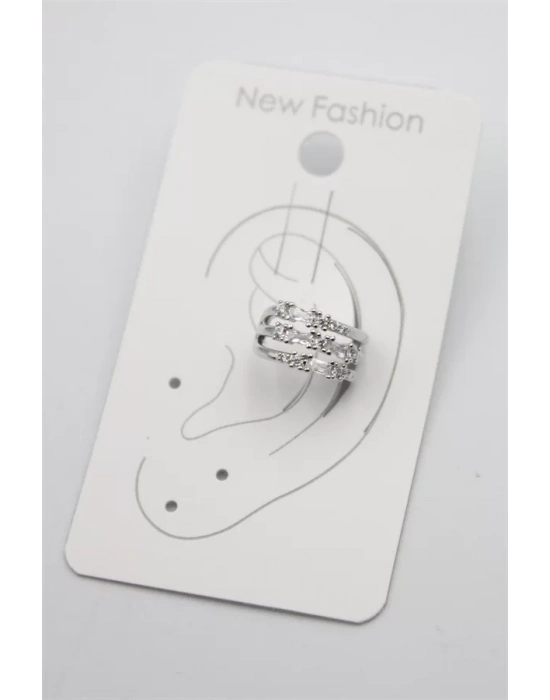 Taşlı Kıkırdak Küpe - Gümüş