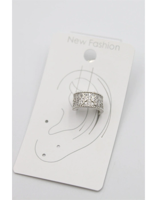 Taşlı Kıkırdak Küpe - Gümüş