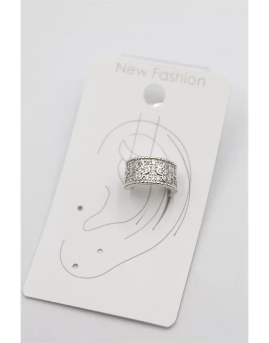 Taşlı Kıkırdak Küpe - Gümüş