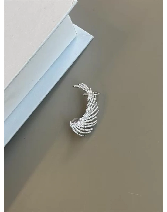 Taşlı Kıkırdak Küpe - Gümüş