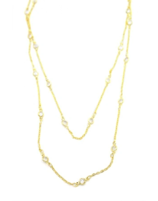 Taşlı Kolye - Altın