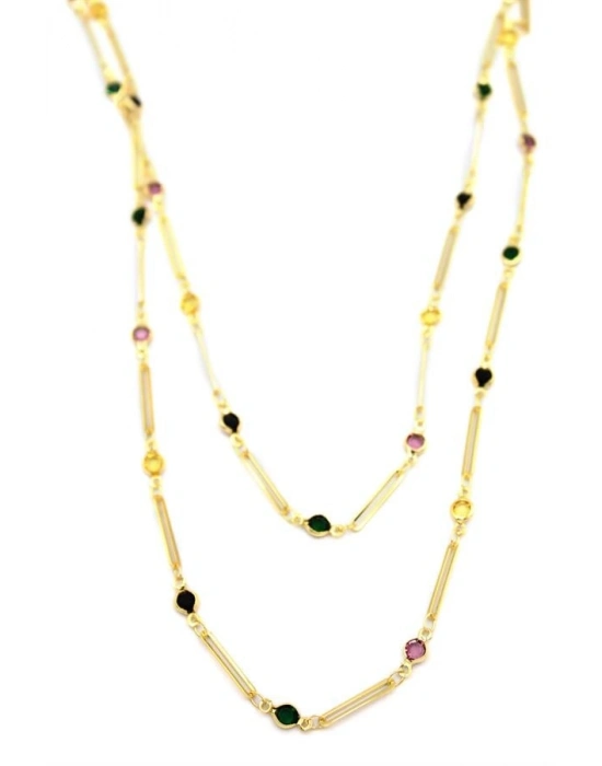 Taşlı Kolye - Altın