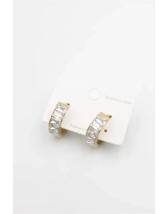 Taşlı Küpe - Altın