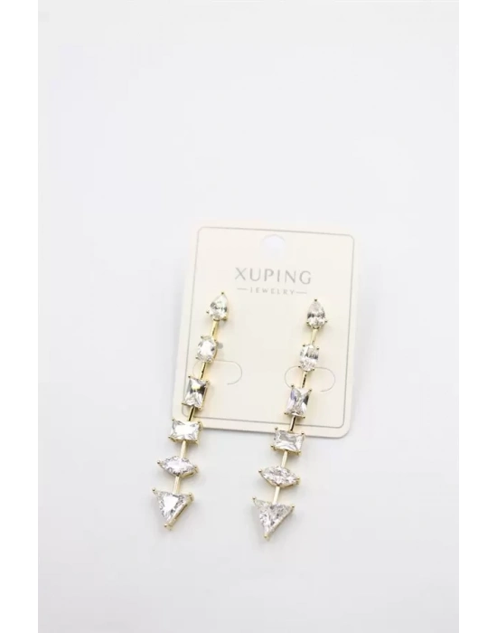 Taşlı Küpe - Altın