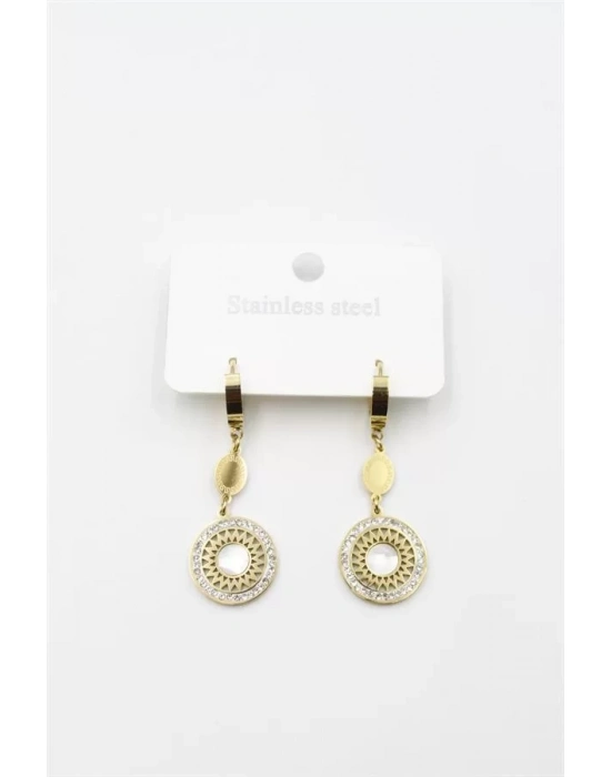 Taşlı Küpe - Altın