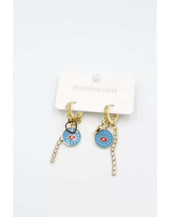 Taşlı Küpe - Altın