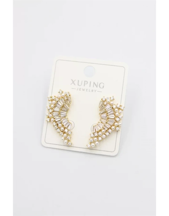 Taşlı Küpe - Altın