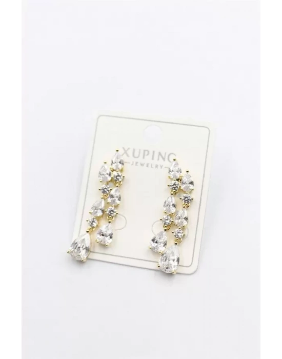 Taşlı Küpe - Altın