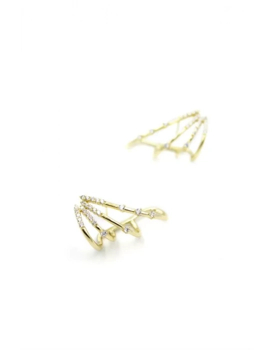 Taşlı Küpe - Altın