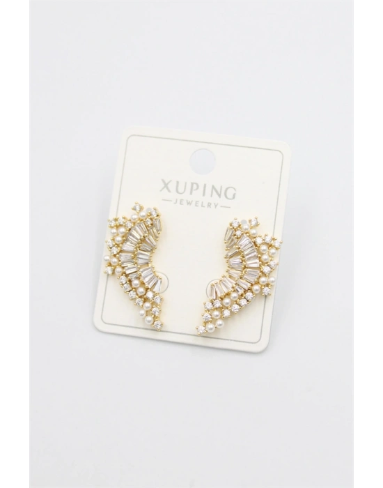 Taşlı Küpe - Altın