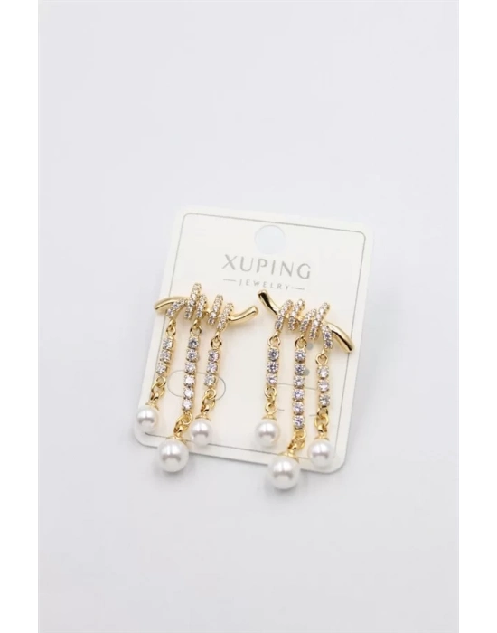 Taşlı Küpe - Altın