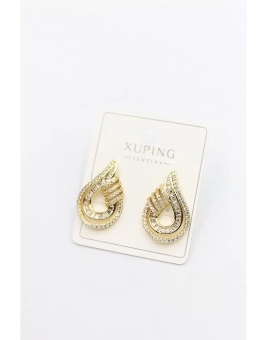 Taşlı Küpe - Altın