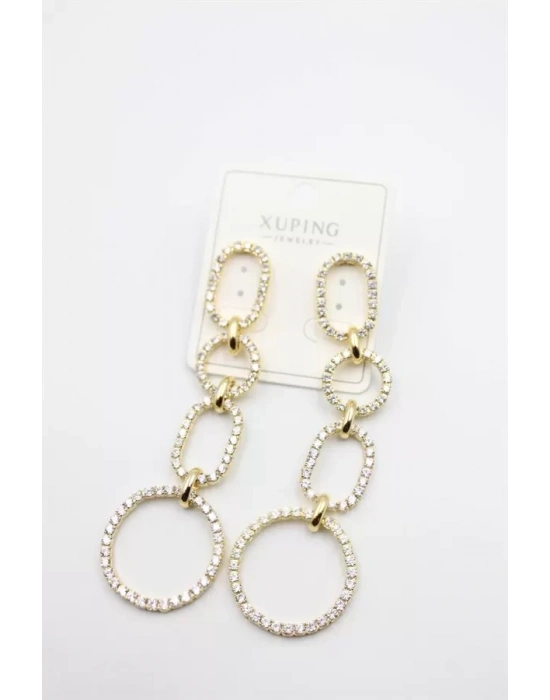 Taşlı Küpe - Altın