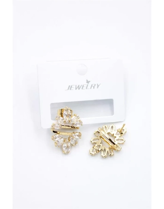 Taşlı Küpe - Altın