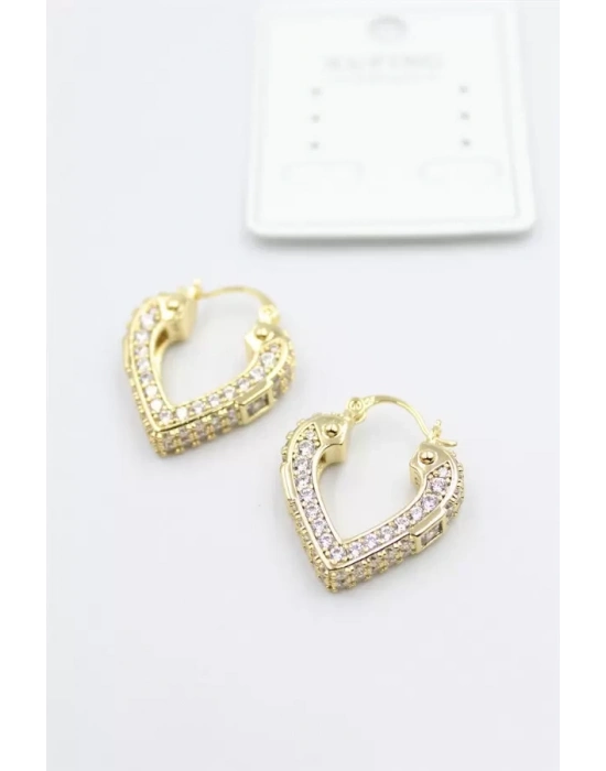 Taşlı Küpe - Altın