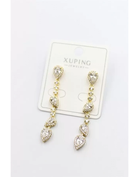 Taşlı Küpe - Altın