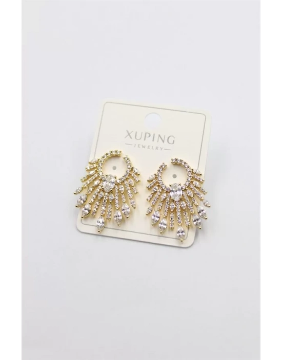 Taşlı Küpe - Altın