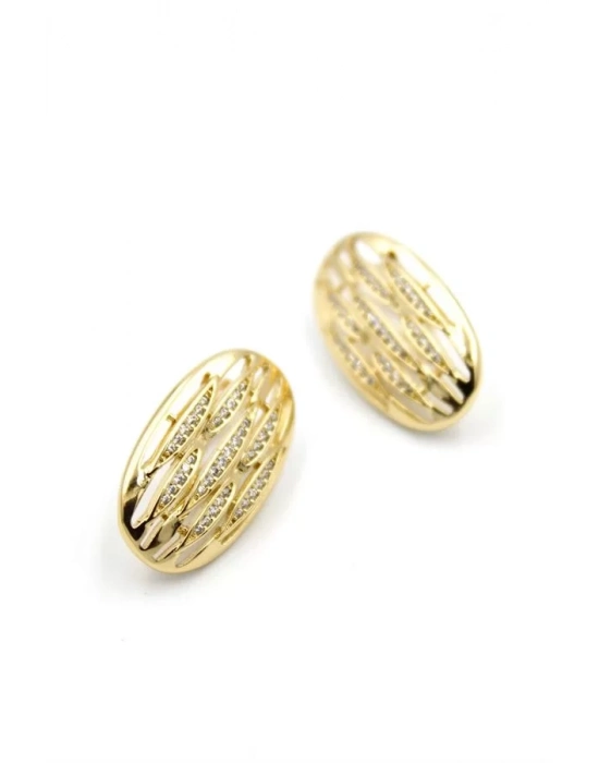 Taşlı Küpe - Altın