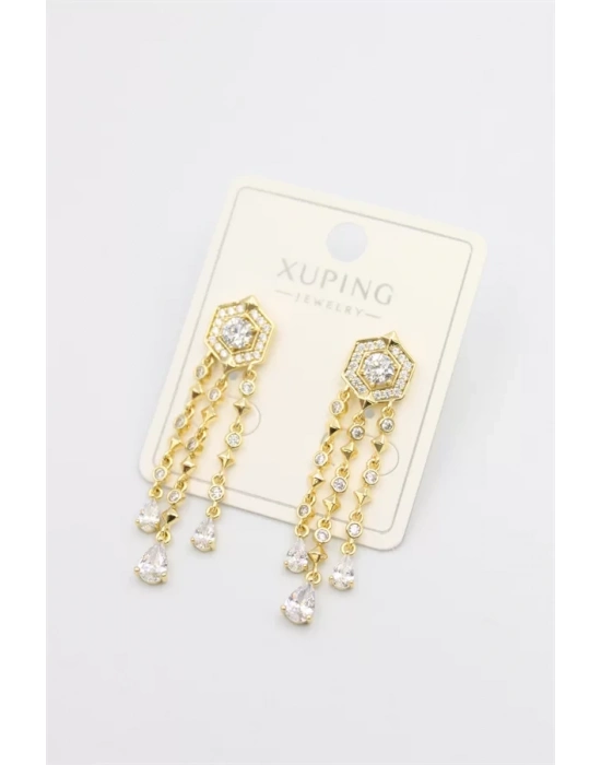 Taşlı Küpe - Altın