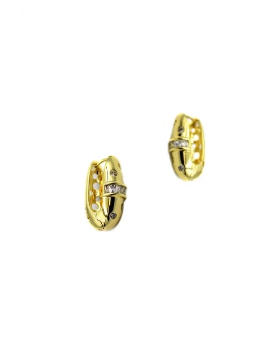 Taşlı Küpe - Altın