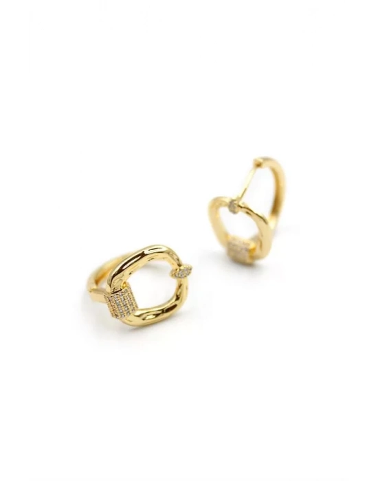 Taşlı Küpe - Altın